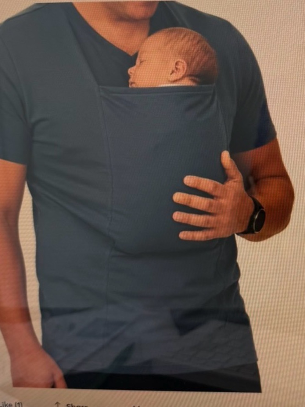 Like-new (Never Worn) LIOR babywearing shirt in blue, Men L